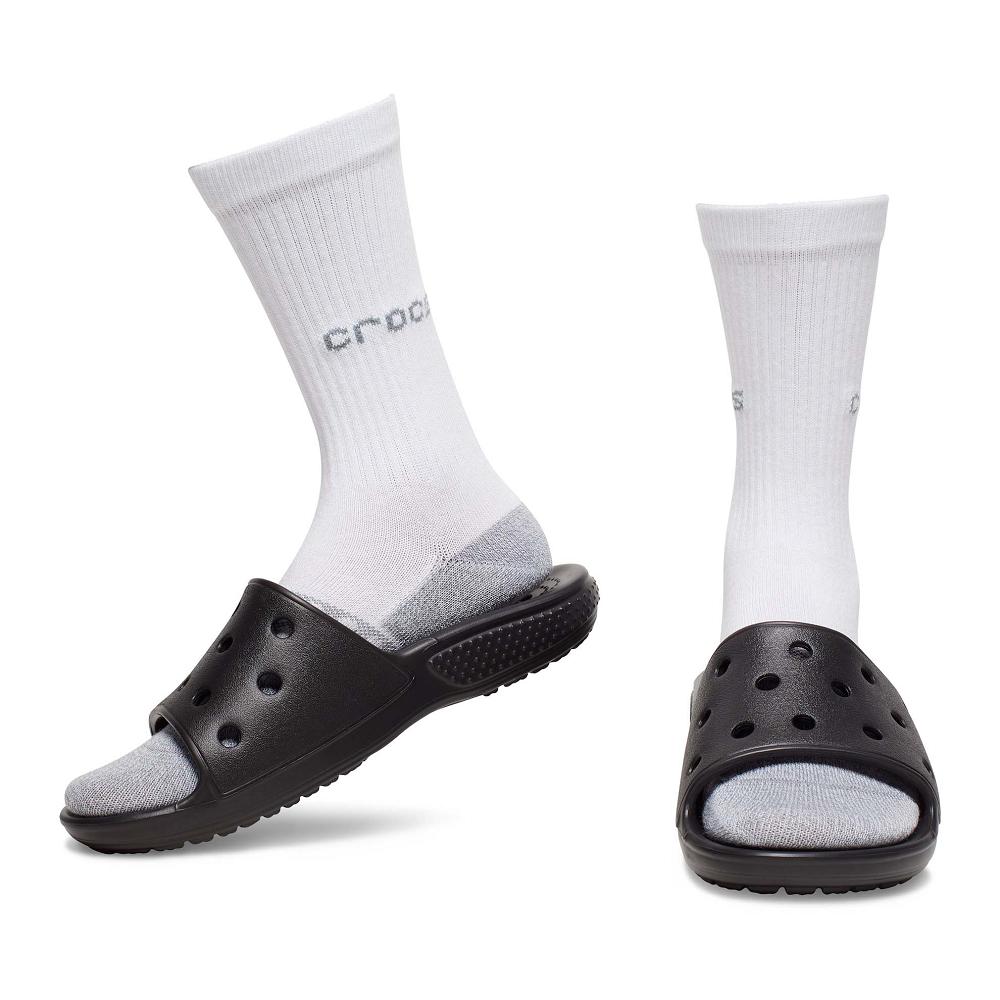 White Boys' Crocs Crew Solid 3-Packs Socks | NZ 1668TCEV
